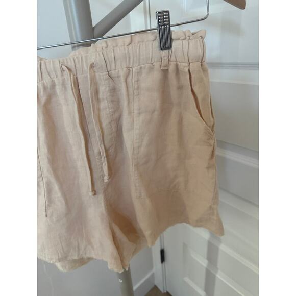 Cloth & Stone Evereve Tie Waist Linen Blend Shorts Warm Sand Size Medium - Picture 2 of 11